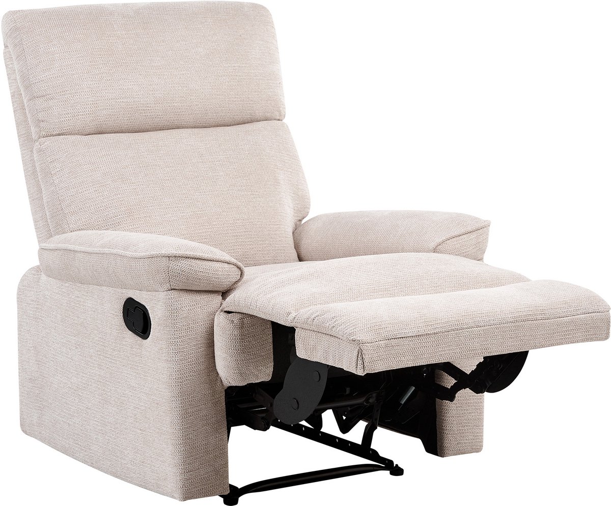 EVERTON - Relaxfauteuil - Beige - Polyester
