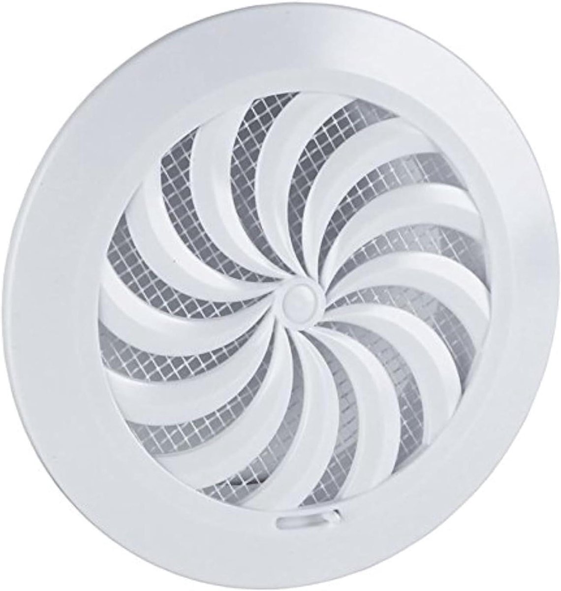 Ventilatierooster Afsluitrooster - Insectenbescherming Rond - Luchtstroom Regelen - Verstelbare Lamellen - Ø 100 mm - Wit