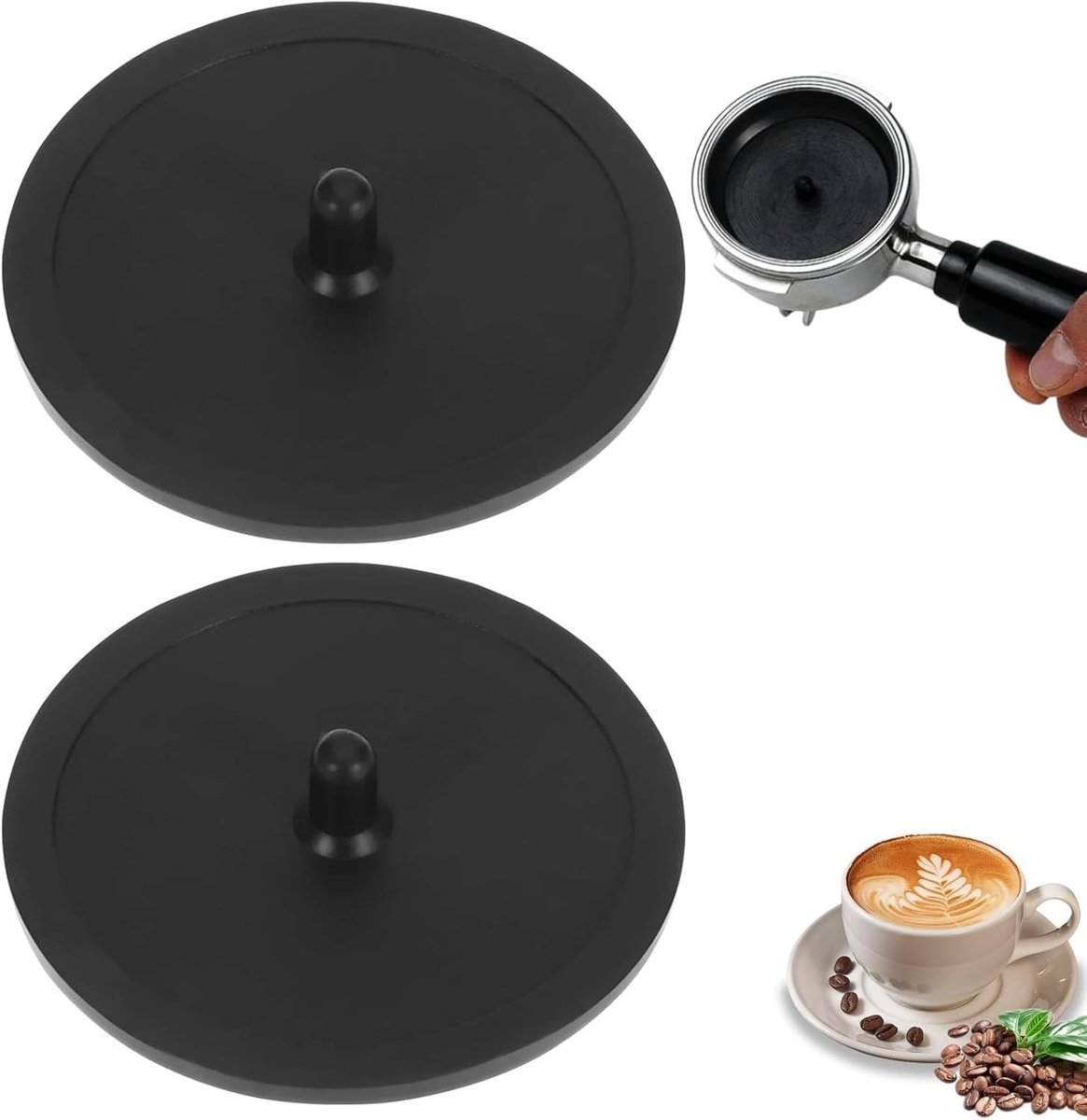2 Stuks Backflush Disc voor Espresso Machines Rubber Reinigingsschijf voor Koffiemachines Blinde Filter en Onderhoud
