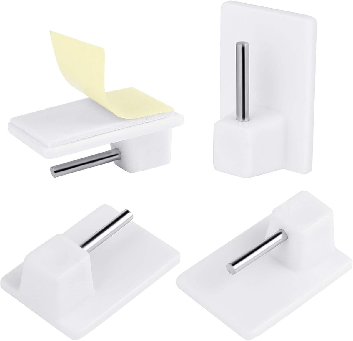 Kleefhaken voor gordijnroede, 2,8 x 1,9 x 1,1 cm, wit, 30 stuks, ideaal voor wanddecoratie en bevestiging van gordijnen