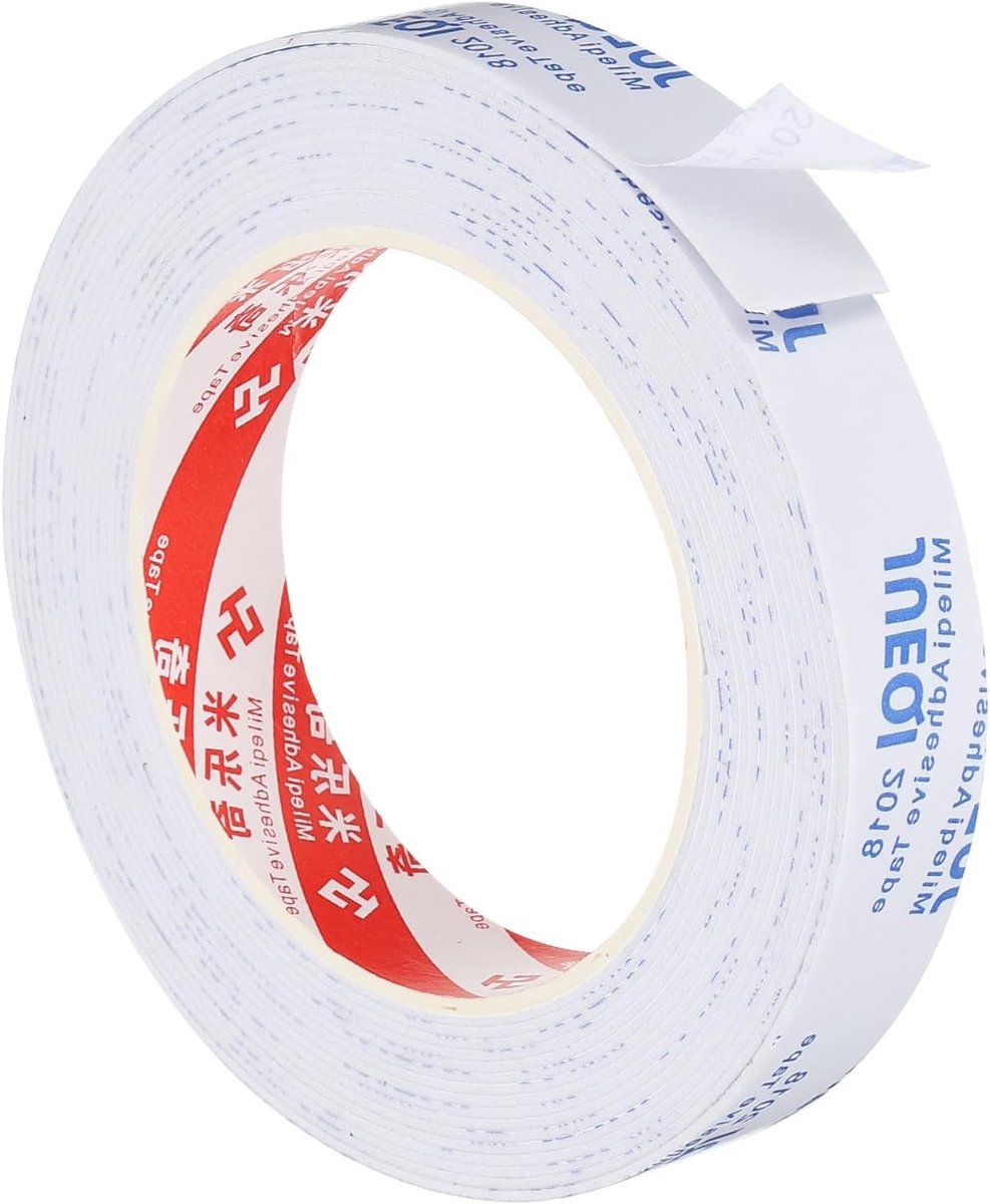 Sealing tape 5 m, 20 mm breed en 1 mm dik, eenzijdig voor het afdichten van meubeldeuren, isolatie van ramen en leidingen, wit en waterdicht