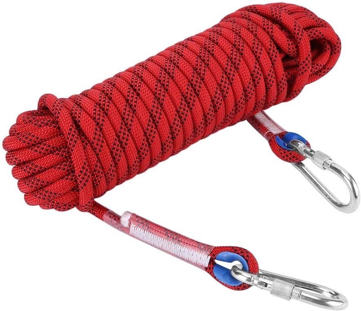Klimtouw Accessoires 12 mm Paracord Koord met Karabiner voor Veiligheid en Outdoor Activiteiten (20 m)
