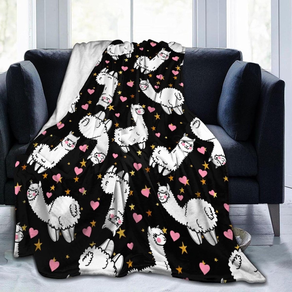 Knuffeldeken Fleece - Zachte plaid - Gezellig ontspannen - Lichtgewicht warmte - 207 x 152 cm - Zwart