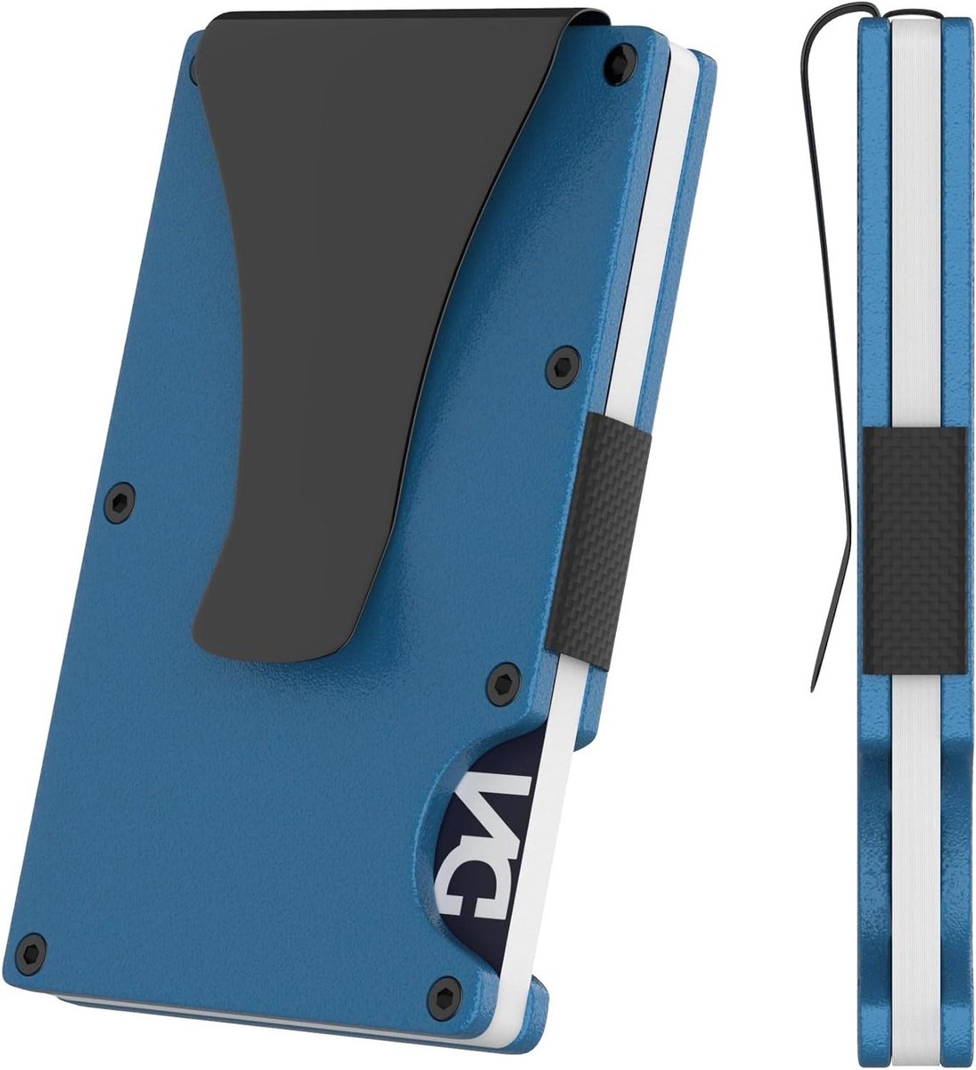 Kaarthouder Metaal - Portemonnee Kaarten - Veilig Geld Bewaren - RFID Bescherming - 12 Kaarten - Blauw