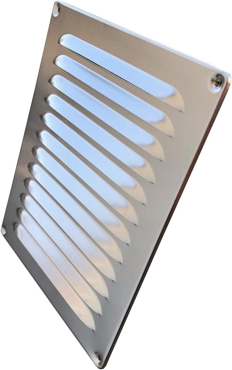 Ventilatierooster - Luchtgril - Ventilatie Verbeteren - Insectenbescherming - 200 x 250 mm - Zilverkleurig