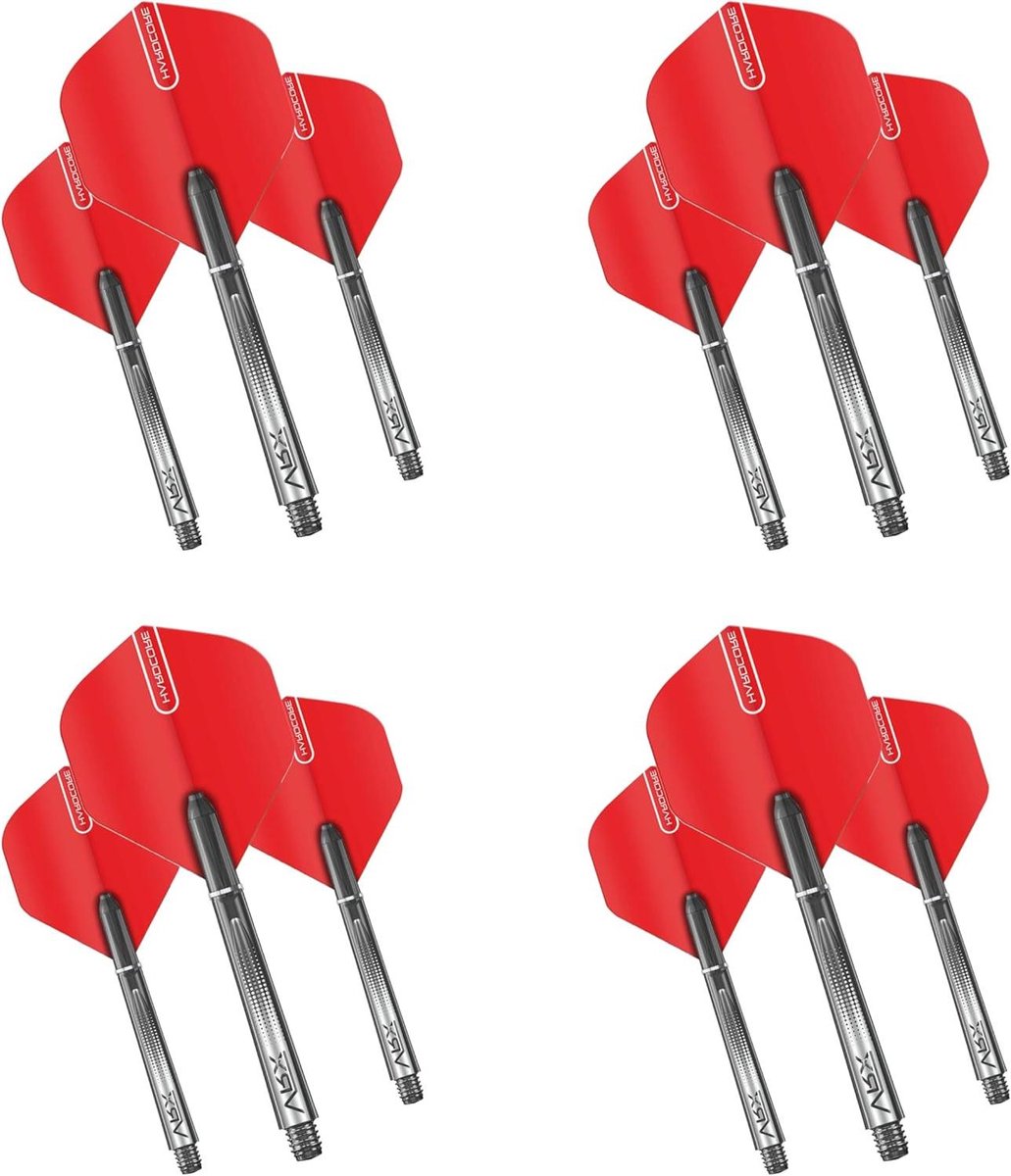 Dart Accessoires Set - Vluchten en Stelen - Darts Spelen - Extra Dikke Kwaliteit - 4 Sets - Rood Zwart