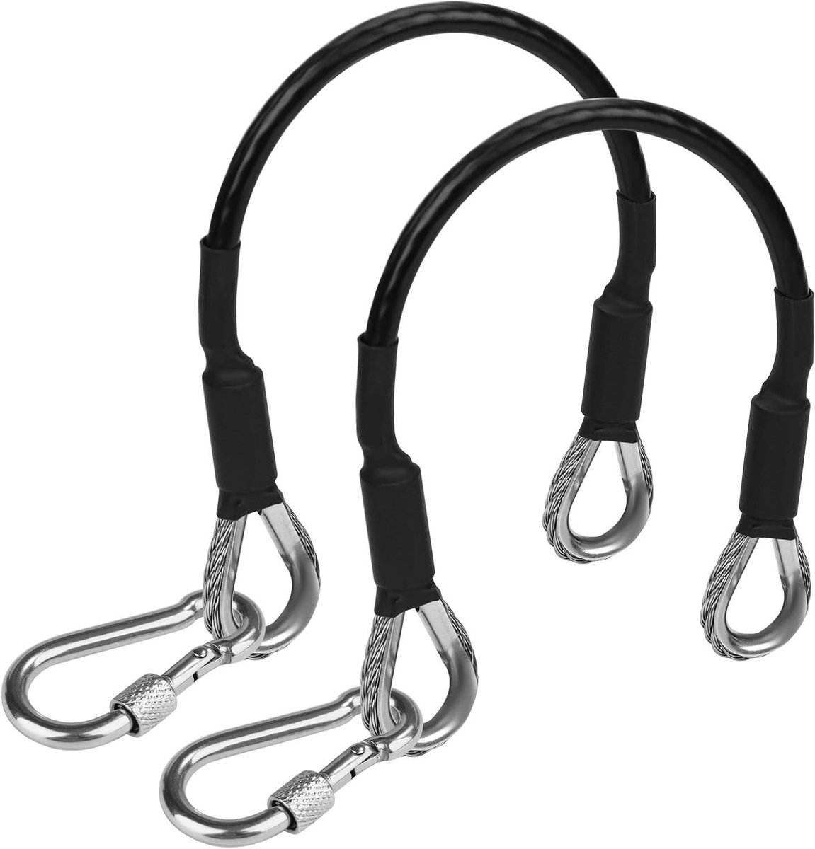 Gym Verlengkabels - Fitness Kabel - Kracht Training - Roestvrij Staal - 26cm Lengte - Zwart