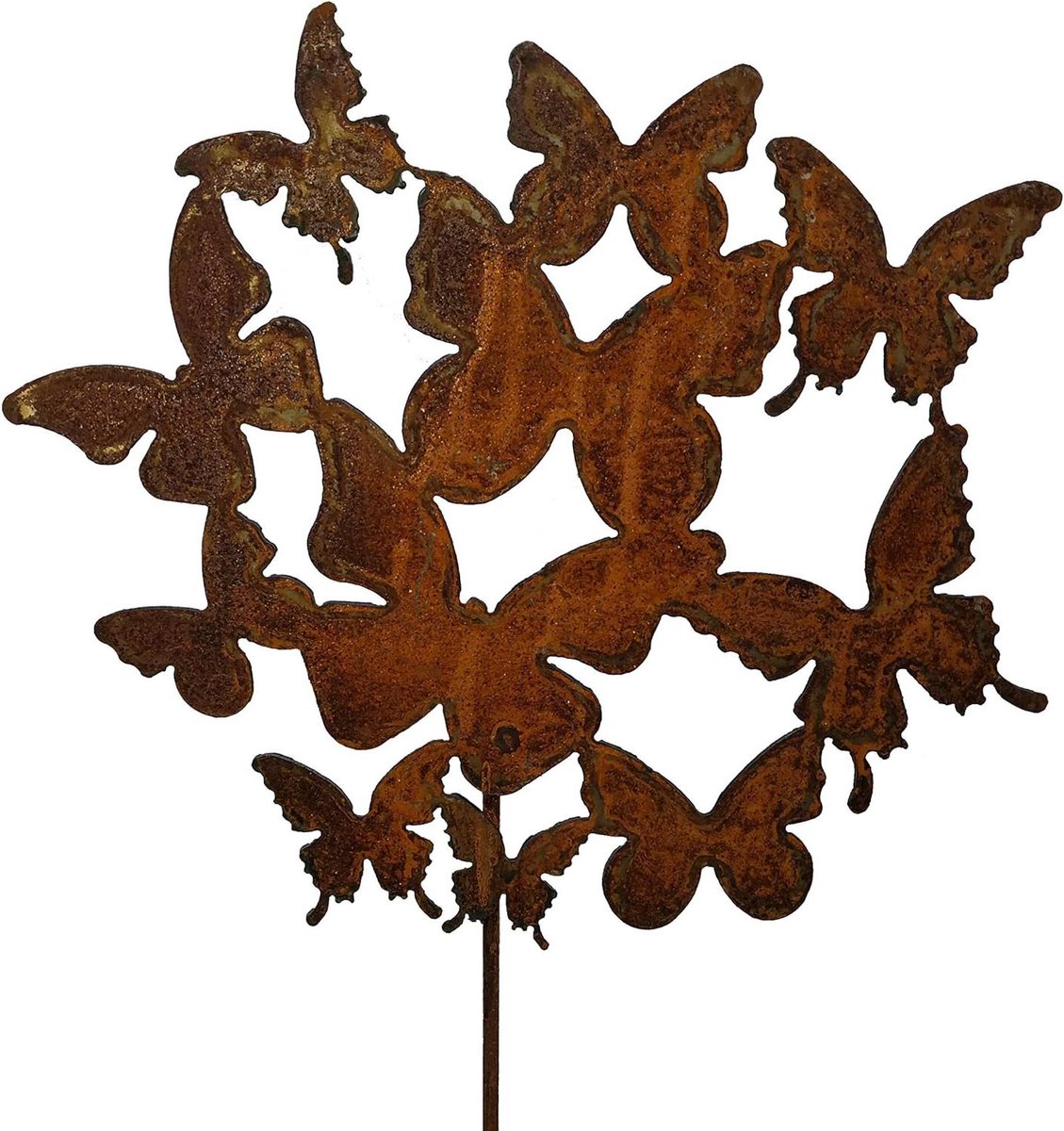 Tuinsteker decoratie - Roest look - Tuin versieren - Robuust metaal - 60 cm lengte - Zwart
