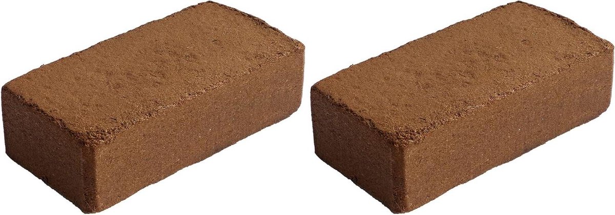 Kokosaarde 2 stuks - Kokos substraat - Planten kweken - Turfvrij en biologisch - 16 liter - Bruin