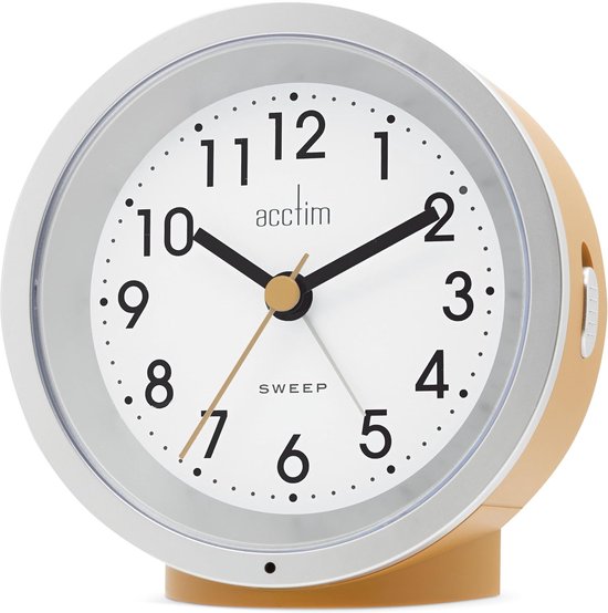 Slimme Wekker - Nachtkastklok - Wakker Worden - Niet-tikkende Wijzer - 10 cm Hoog - Geel — afbeelding 2