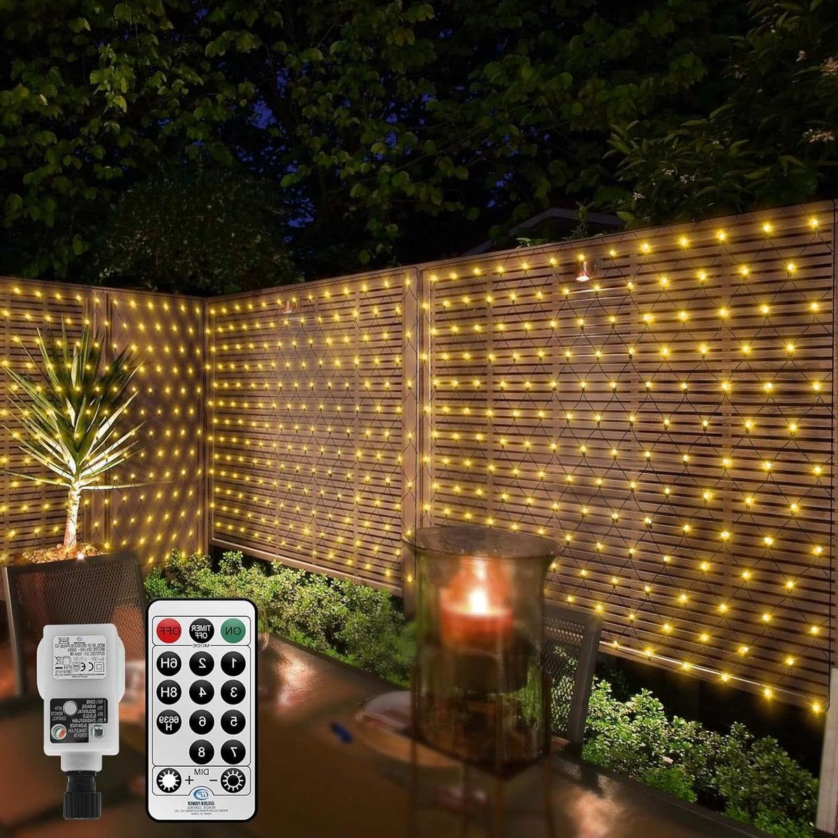 Lichtnet - Decoratieverlichting - Buiten Decoreren - 8 Modi met Timer - 3 x 2 Meter - Warm Wit