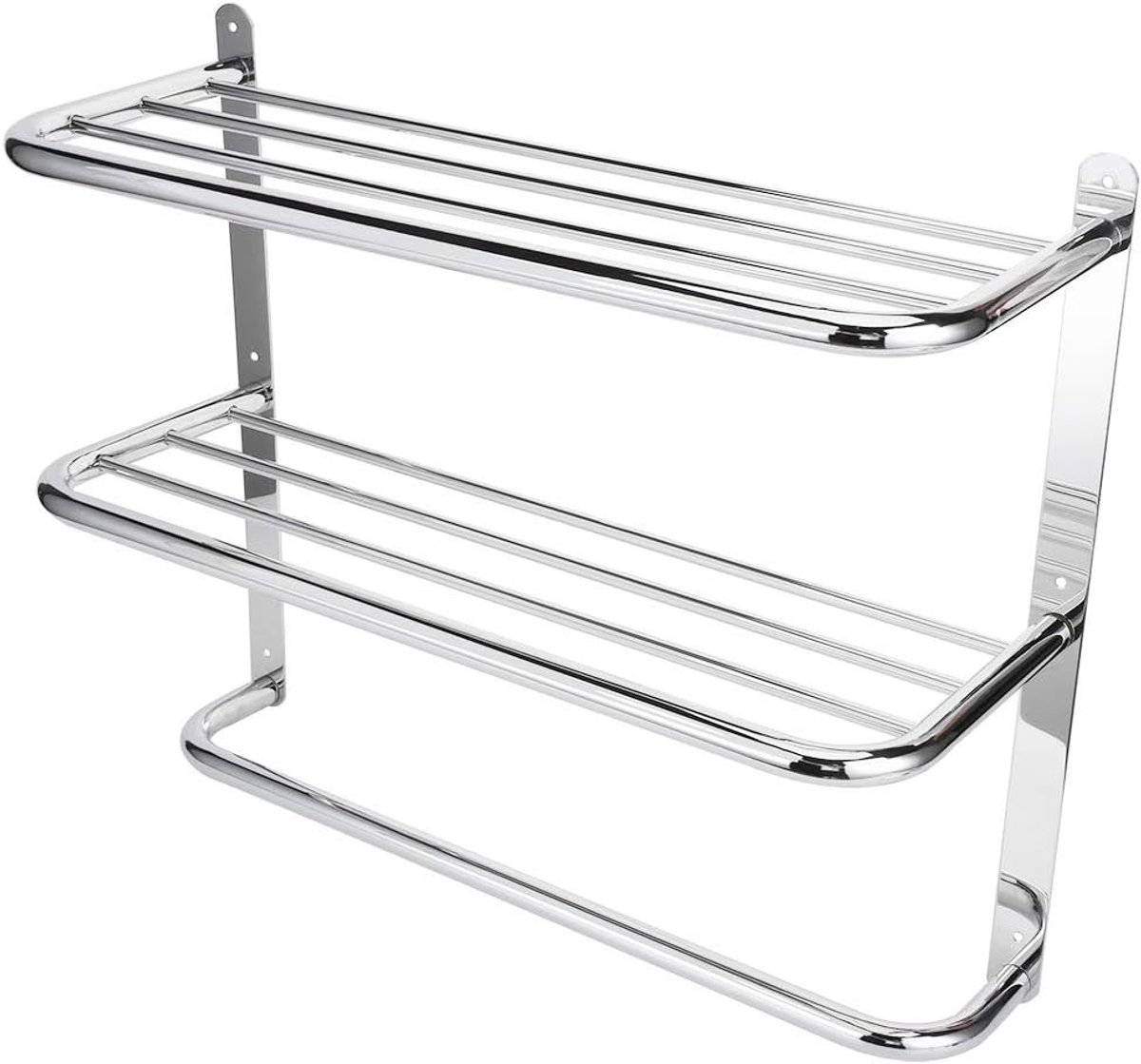 Drie-laags Wandgemonteerd Handdoekrek voor Badkamer met Handdoekstangen, 21x17.7x8.3 inch, Ruimtebesparend en Stijlvol Design