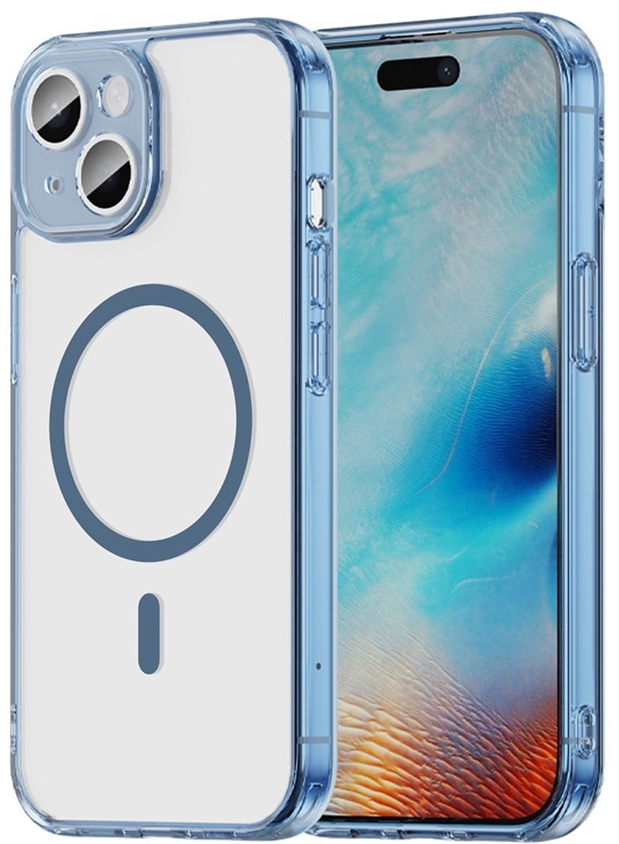 Coverup Hoesje - Geschikt voor iPhone 15 Hoesje - Coverup Clear TPU Back Cover - MagSafe Compatible - Blauw