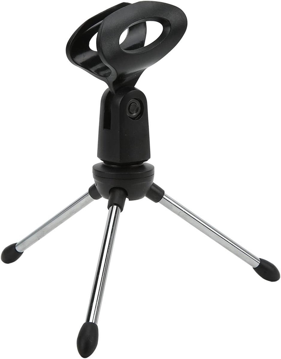 Verstelbare Microfoonstandaard voor Desktop, Tripod Microfoonhouder met Afneembare Clip, Ideaal voor Conferenties en Live-uitzendingen, 5/8-Inch Draadmontage