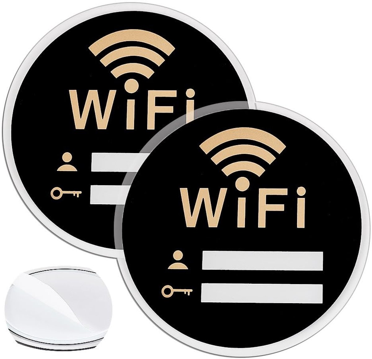 Inovra - Wifi Wachtwoordbord - Zelfklevend - Decoratief - Ronde Borden 10cm - Wifi Signage - Geschikt voor Thuis en Bedrijven