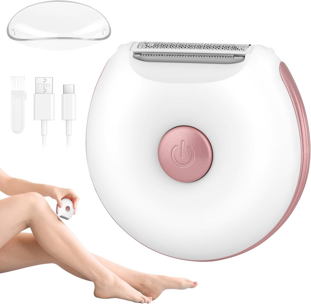 Thijox - Oplaadbare elektrische epilator voor armen, benen, oksels en bikinilijn - Compact, lichtgewicht en huidvriendelijk - Draadloos met TYPE-C opl