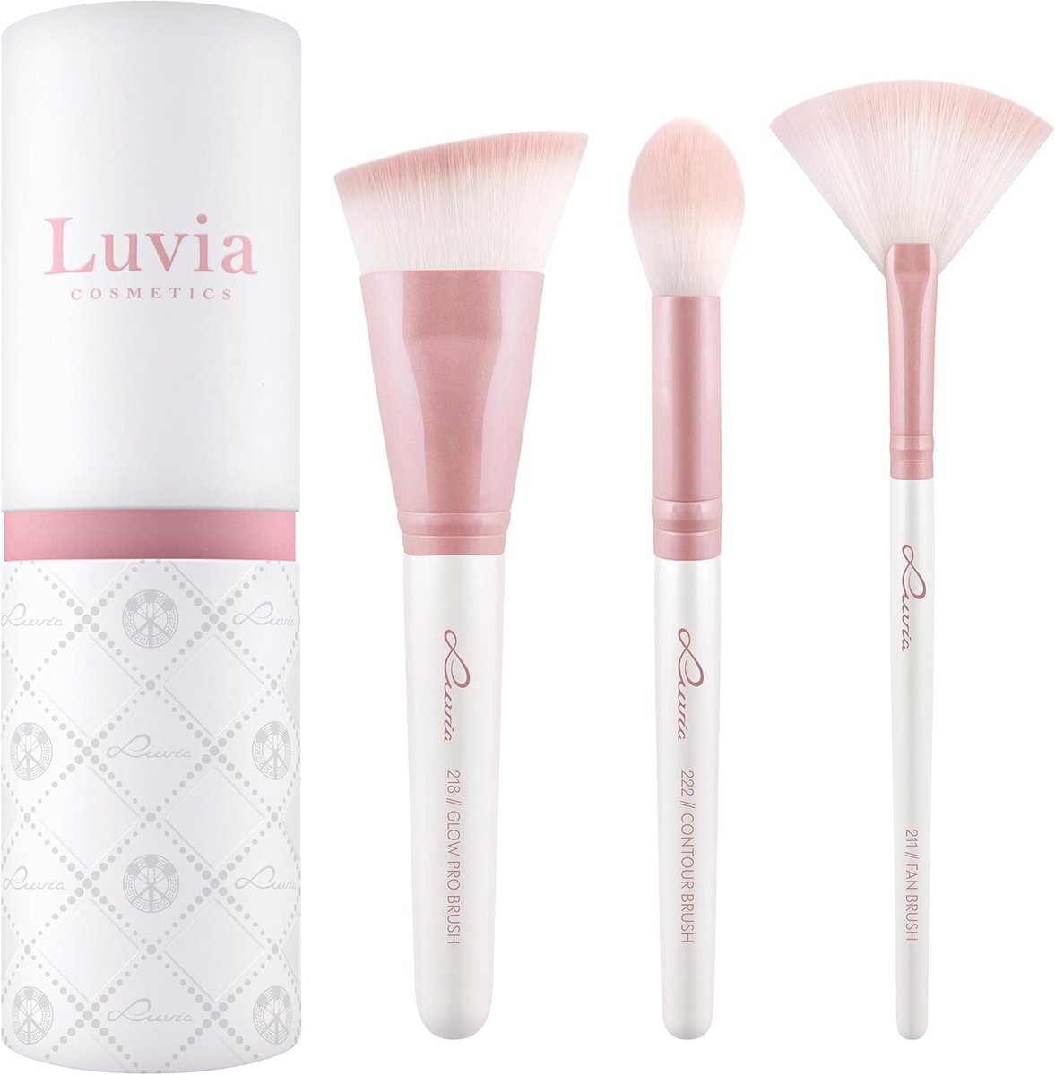 Thijox - Make-up Kwastenset, Veganistische Highlight & Contour Set, 3 Stuks Zachte Gezichts Kwasten voor Blenden, Modelleren en Contouren
