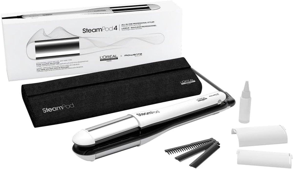 Thijox - Alles-in-Een Stijltang met Stoomtechnologie, L'Oréal Professionnel SteamPod 4 voor Steil en Krullend Haar, Geschikt voor Alle Haartypes, Incl