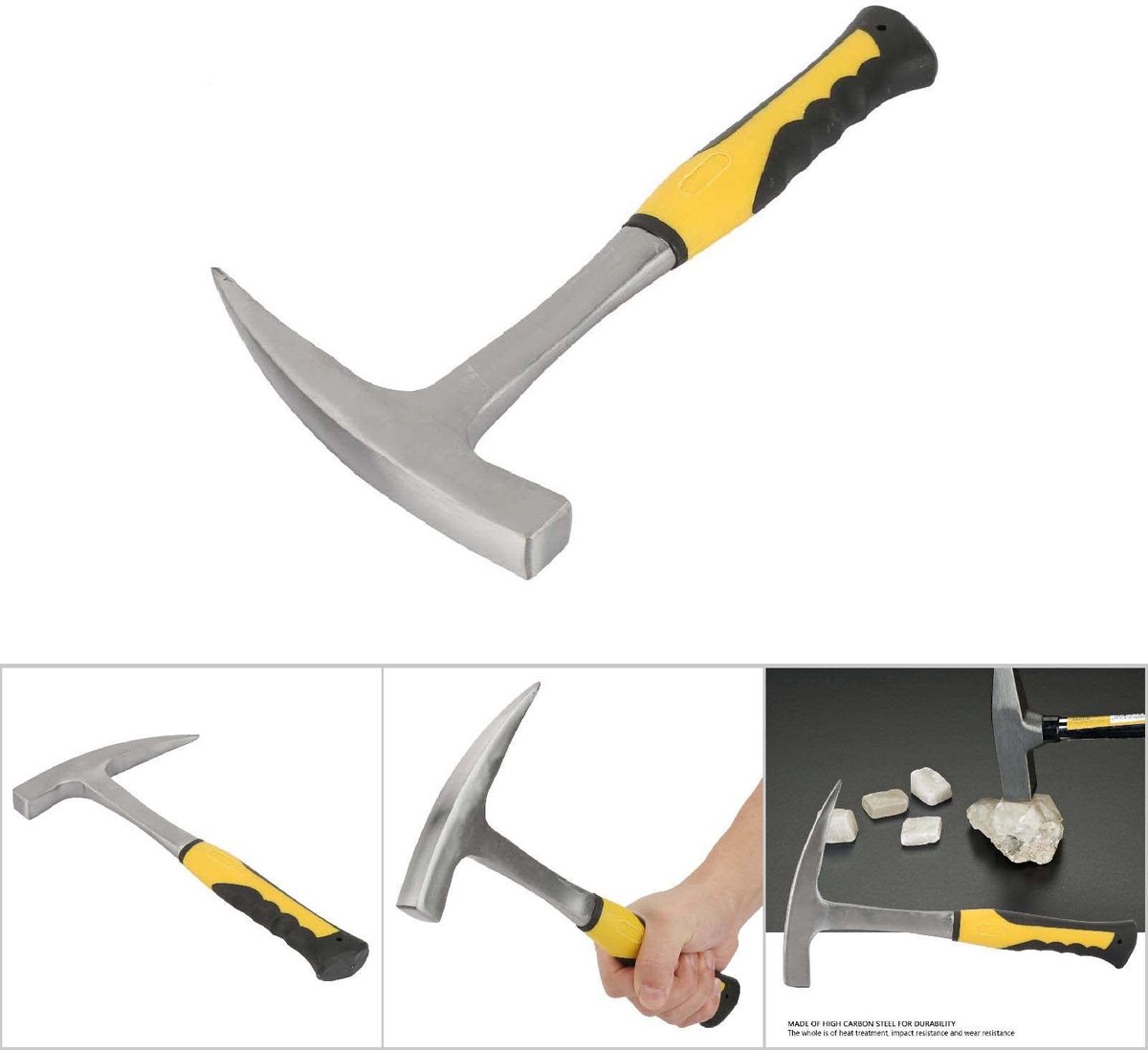 Dailygoods- Geologische Hamer - Spitse Punt - Schokreducerende Grip - Gewicht 804-1028 g - 100% Nieuw - Verhoogd Focuspunt - Steenhamer