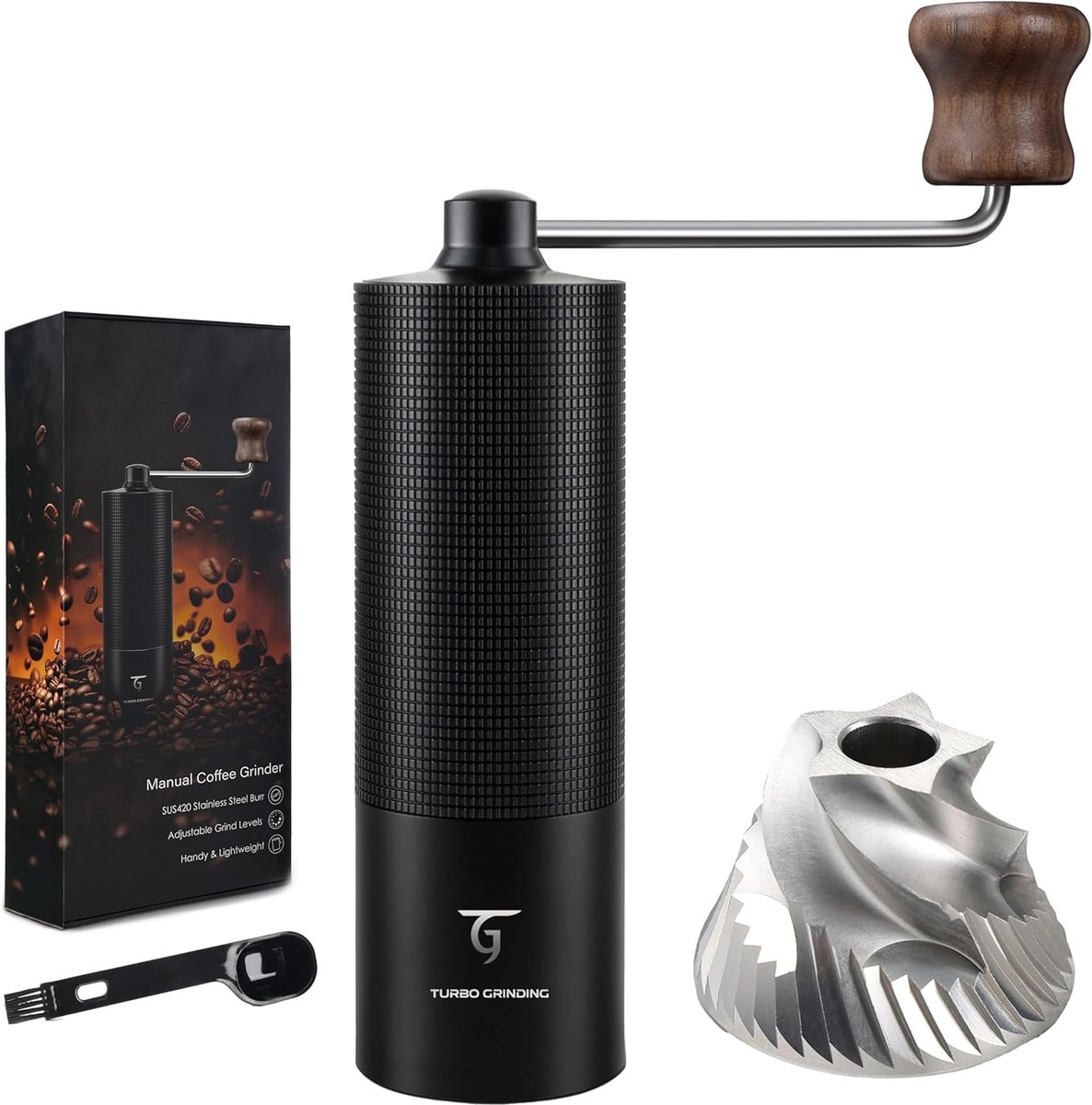 Thijox - Handmatige Koffiemolen met Roestvrijstalen Conische Braam, Aluminium Shell, Verstelbare Instellingen voor Overgieten en Cold Brew - Koffie Re