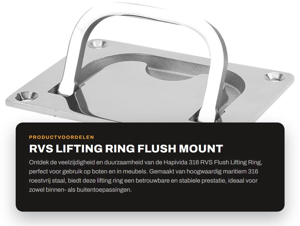 Dailygoods- Lift Ring - 316 Roestvrij Staal - Recessed Handgreep - Duurzaam - Gemakkelijk te Installeren - Voor Meubels en Deuren - Hatch Handle
