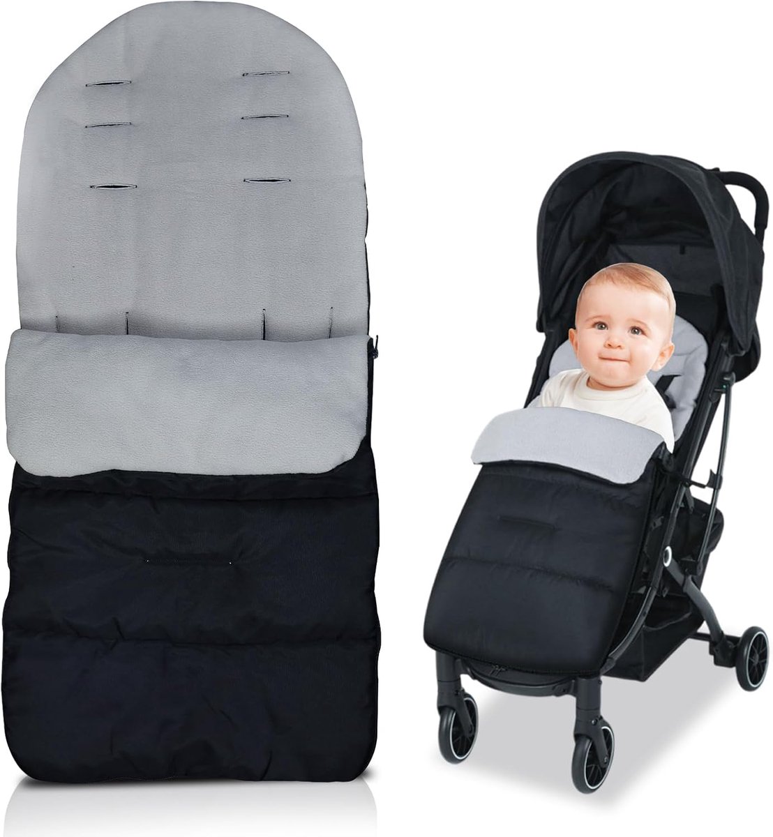 Thijox - Voetenzak Kinderwagen Winter - Universele Babyvoetenzak - Waterdicht, Winddicht, Met Ritssluitingen - Geschikt Voor 98% Van Kinderwagens - Id