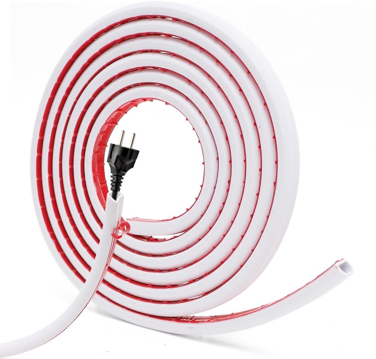 Dailygoods - Kabelgoot, wit, zelfklevend, kabelgoot met schuimplakband, klaar voor montage aan de muur, vloer, kabelafdekking voor thuis, kantoor, school, 6 meter