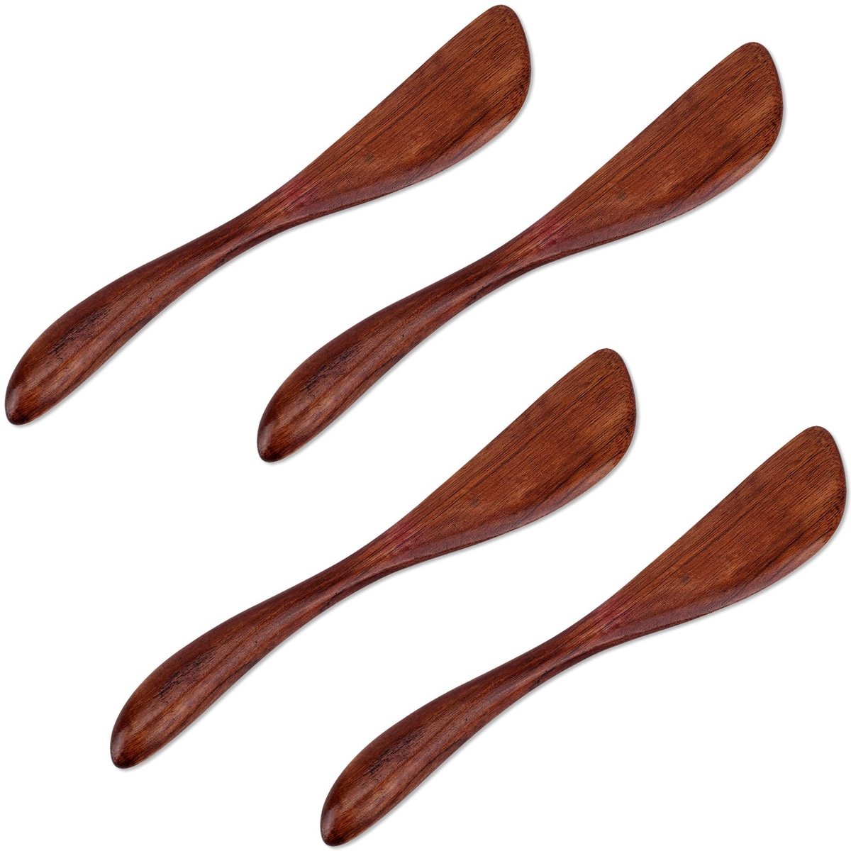 Dailygoods - 4 Stuks Houten Botermessen - Ideaal voor Jam, Kaas en Boter