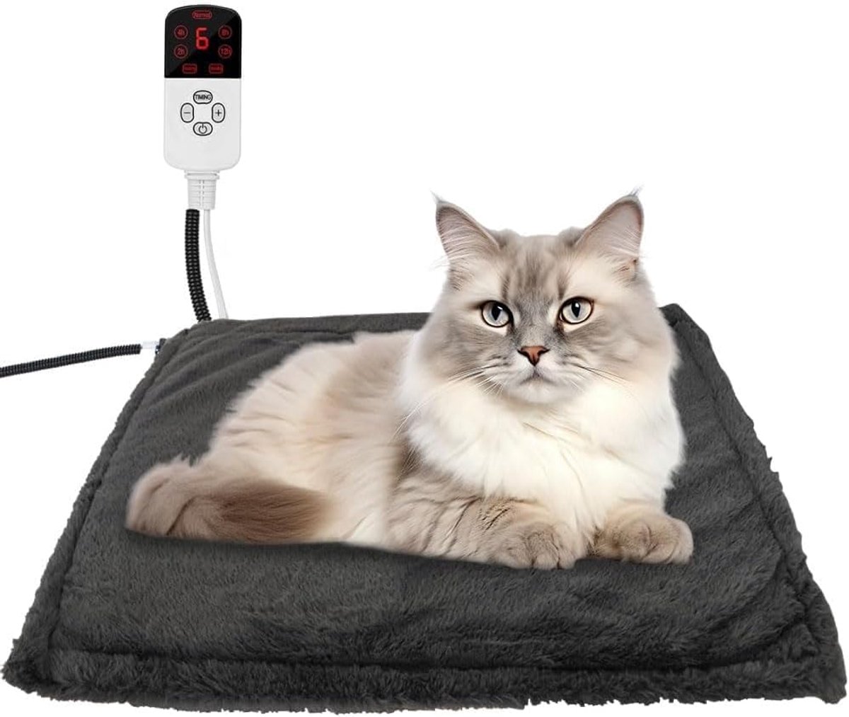Thijox - Elektrische Deken voor Honden en Katten - Verwarmingsmat met 9 Temperatuurniveaus - Wasbare Zachte Warmtedeken voor Pasgeborenen en Kleine Hu