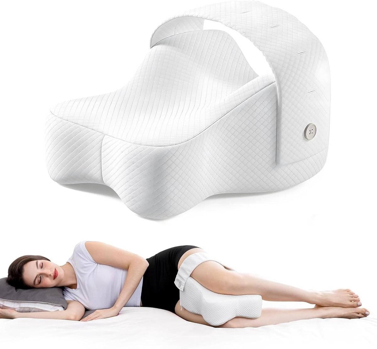 Dailygoods - Kniekussen, zijslapers, kniekussen voor zijslapers, ergonomisch steunkussen van viscose, voor zijligging, tegen rugpijn, traagschuim beenkussen ter ontlasting van de rug