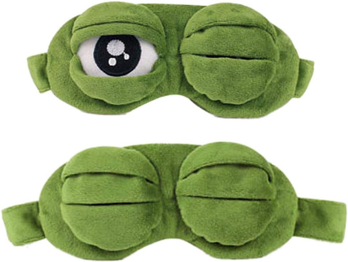 Thijox - Kikker Travel Eye Patch - Creatieve 3D Kikker Oogmasker - Zacht Katoen - Ideaal voor Slaap, Middagdutje, Reizen, Thuis, Kantoor - 20x10 cm -