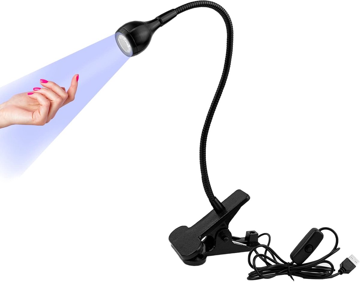 SnelShoppen - UV Nail Lamp 5W LED Nagel Lamp - UV Lamp voor Gel Nagels en Nagellak - Drogen van Manicure - Roze Licht - Draagbare USB LED met Clip - 3