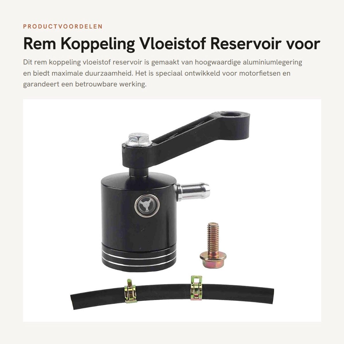 Dailygoods- Vloeistofreservoir Aluminiumlegering - Hoofdremcilinder - Motorfiets - Zwart - Duurzaam - Lichtgewicht - Remreservoir
