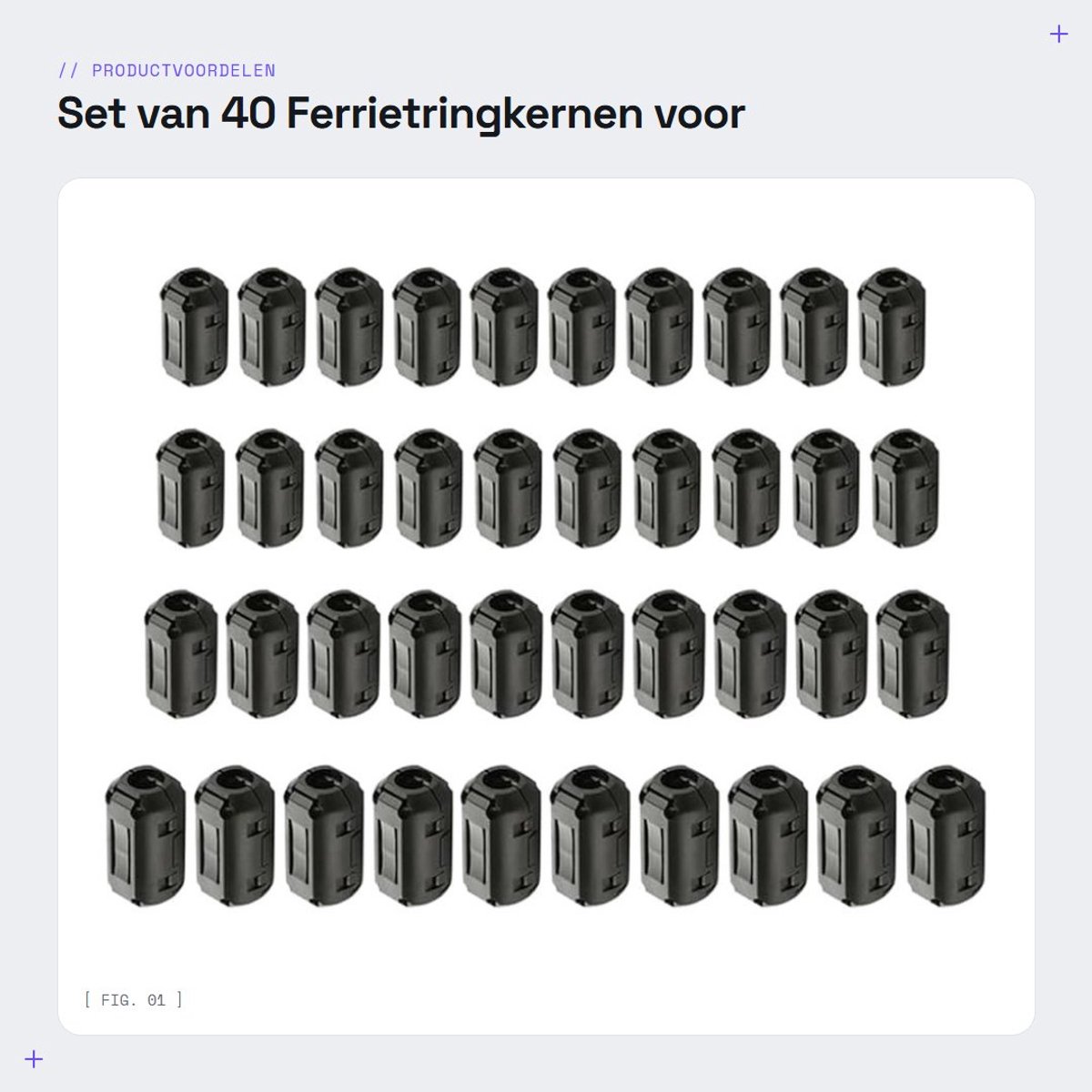 Dailygoods - Set van 40 Ferrietringkernen voor Kabelbeheer