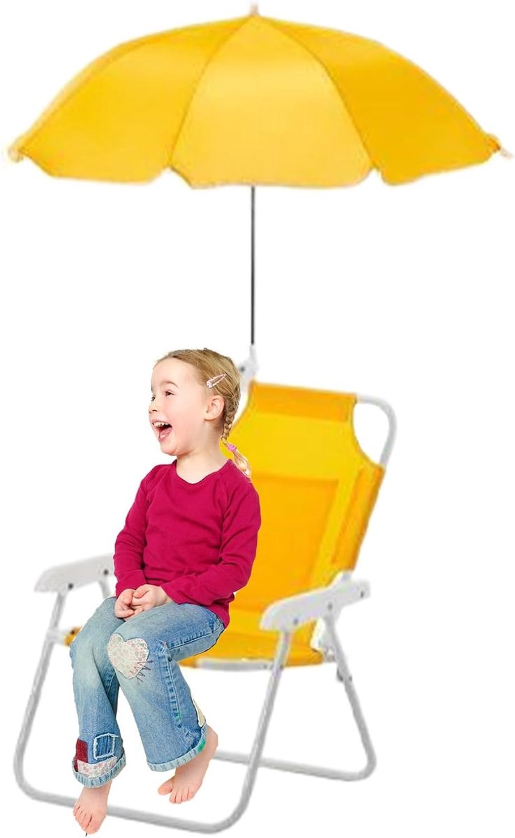 Thijox - Opklapbare Strandstoel Kinderen | Verstelbare Ligstoel Met Parasol | Draagbare Buitenmeubelen Voor Tuin, Picknick, Terras, Zwembad