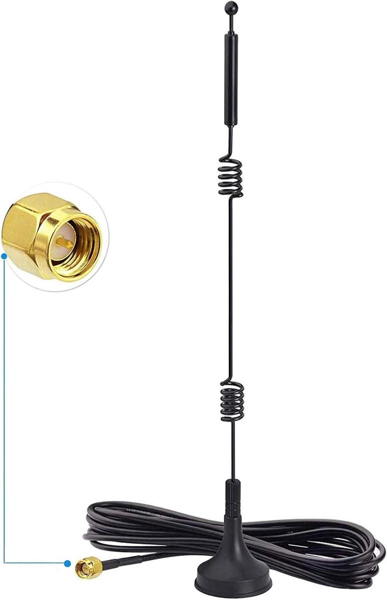 Wifi Antenne - Versterker Signaal - Netwerk Verbeteren - Dubbele Band 9dBi - 3 Meter Kabel - Zwart