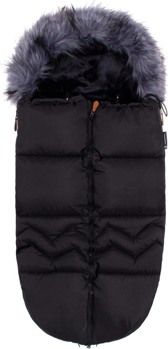 Voetenzak Universeel - Baby slaapzak - Warmte buiten - Waterafstotend materiaal - 90 cm lang - Zwart Grijs
