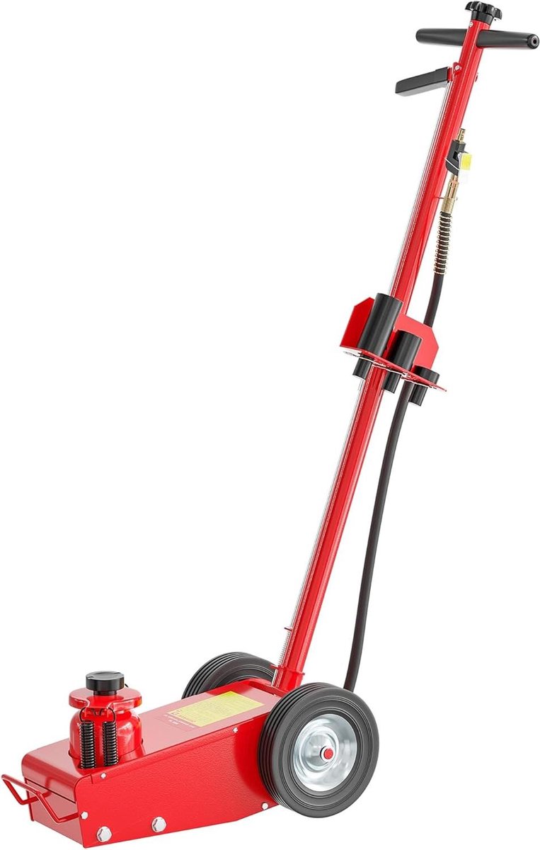 Mobiele Krik - Garage Krik - Zwaar Voertuig Hef - Pneumatische Bediening - 22 Ton Capaciteit - Zwart Rood