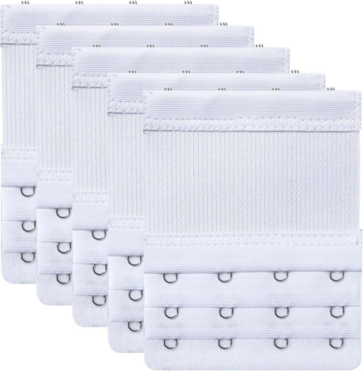 Vrouwelijke Bh Verlenging Pack van 5 - 4 Haakjes, Elastische Bh Extender Band voor Comfort en Pasvorm