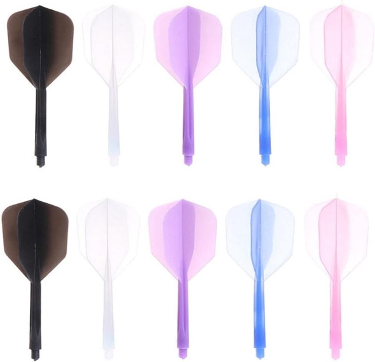 Set van 10 Dart Shafts met Vaste Flights - Dartaccessoires voor Precisie en Prestaties, 2BA Dart Flights