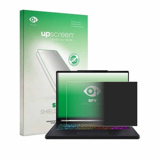 upscreen - privacy screenprotector voor MSI Crosshair A16 HX - Folie Beschermfolie Blauwlichtfilter