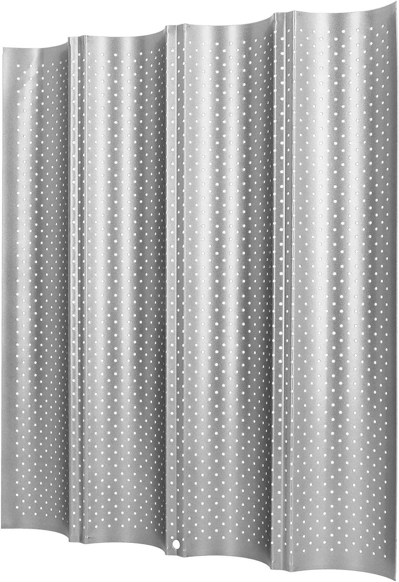 Perforated Baguette Pan met Antiaanbaklaag voor Perfecte Baguettes en Broodjes - Ideaal voor Bakken, Toasten en Broodvormen met 2 Groeven en Ovenbestendig Ontwerp