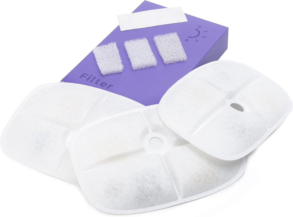 SnelShoppen - Filter Ultra - Navulling Drinkfontein Kat/Hond - 3 Stuks - Reinigingsfilters voor Hydrate Ultra Drinkbak - Ionenwisselaar, Koolstoffilte