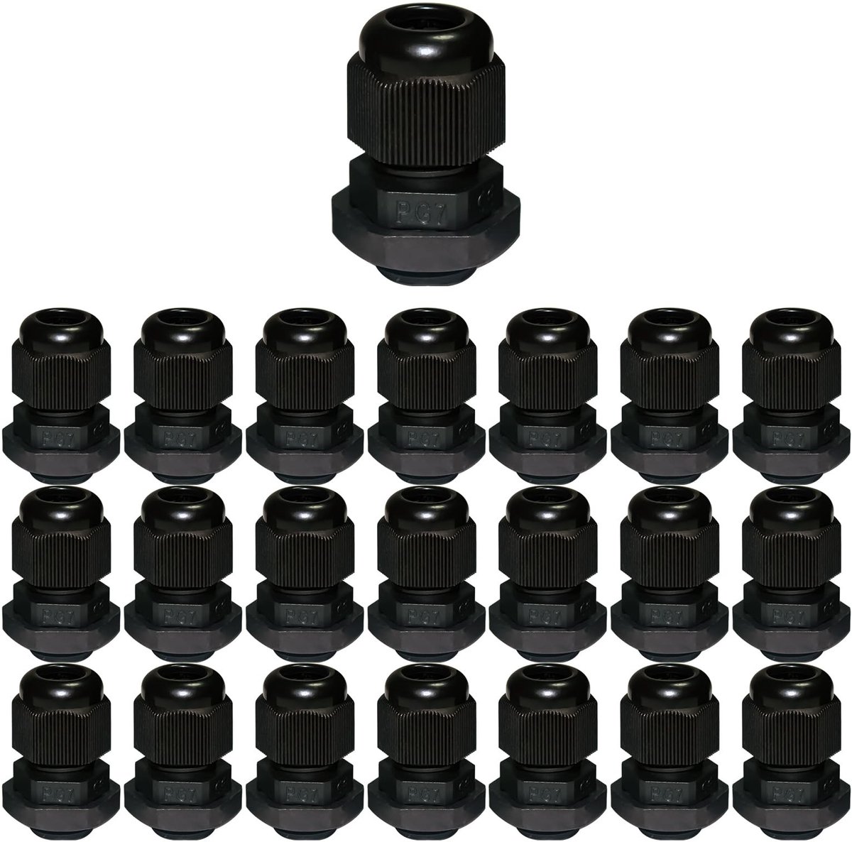 Dailygoods - Waterdichte kabelverschroeving - PG7 kabelverbinding - Ideaal voor schakelkasten - Zwart - Verbind kabels veilig - Geschikt voor diverse...