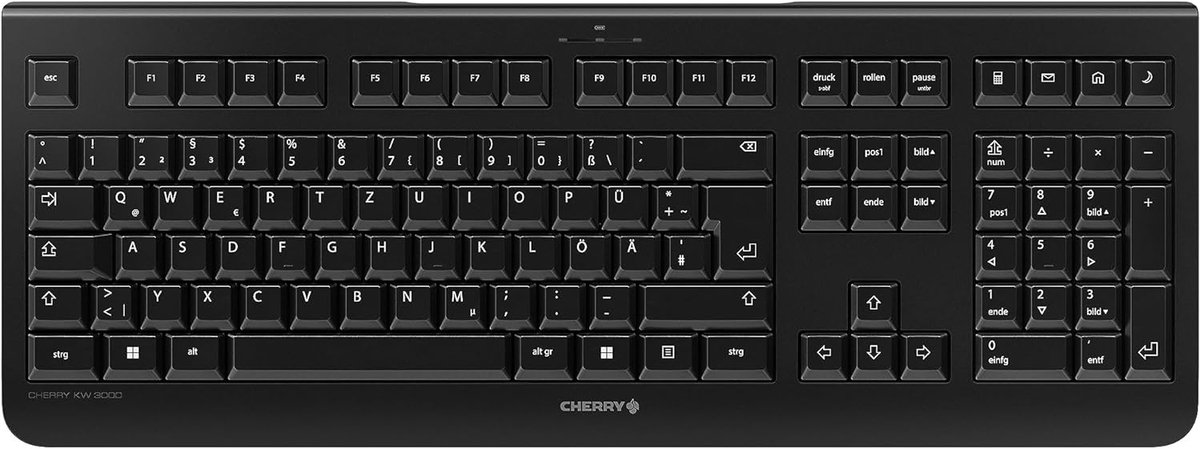 Thijox - Draadloos Toetsenbord met Numeriek Toetsenblok, Geluidsarme Toetsen, Plat Ontwerp, 2,4 GHz, Duitse Indeling (QWERTZ), Batterijgevoed, Zwart v