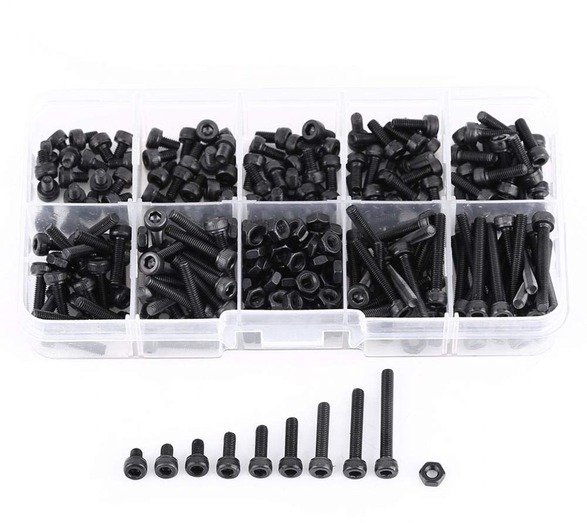 Complete Set van 280 Stuks Allen Sleutels, Schroeven en Moeren - M3 Schroefmoer Assortiment voor Diverse Toepassingen