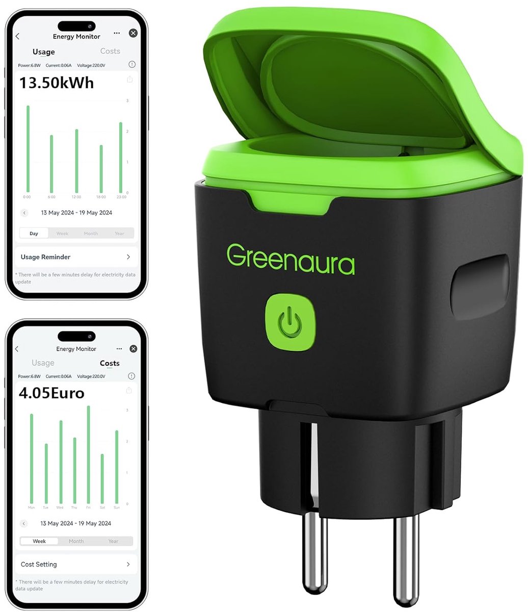 Thijox - WLAN-stopcontact Outdoor met Tijdschakelaar en Stroommeting IP44 - Waterdicht Slim Stopcontact voor Buiten - Smart Life APP, Compatibel met A