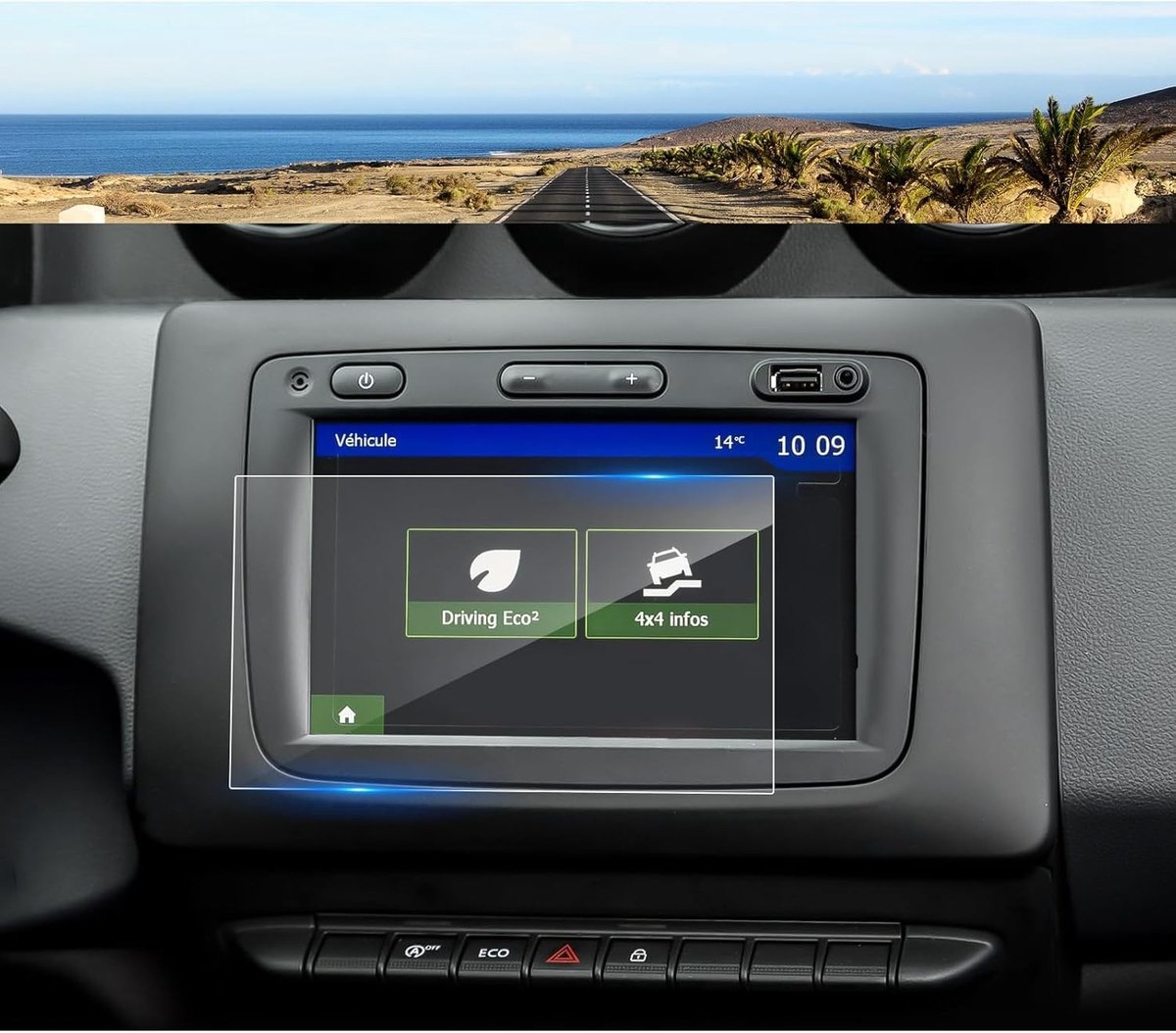 Navigatiescherm Beschermfolie voor Dacia Duster 2018-2021, 9H Krasbestendig, Tempered Glass, 7 Inch GPS Bescherming en Schermbeveiliging