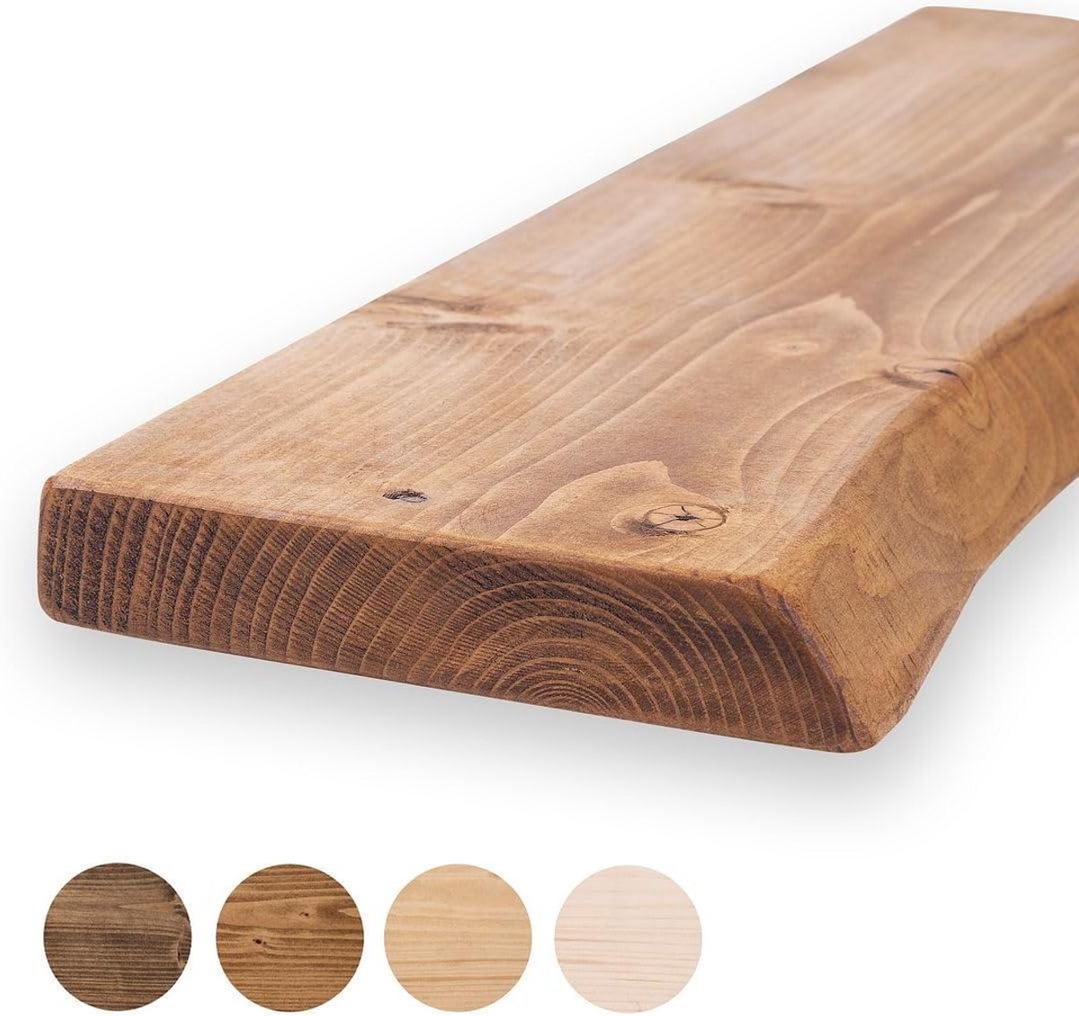 Rustiek Wandrek - Houten Plank - Decoratie Ophangen - Levendige Rand - 120 x 22 cm - Licht