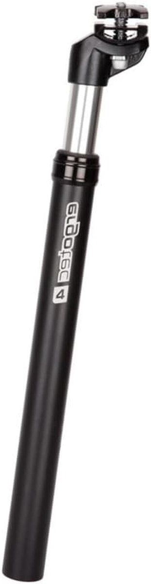 Verende Zadelpen - Schokdemper Zadelpen - Comfortabel Fietsen - Instelbare Voorspanning - 350 mm lengte - Zwart